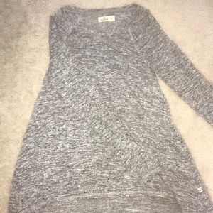 S Hollister heather grey long sleeve highlow shirt